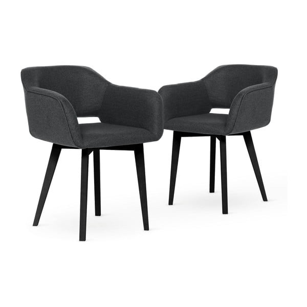 Zestaw 2 ciemnoszarych krzeseł z czarnymi nogami My Pop Design Oldenburg