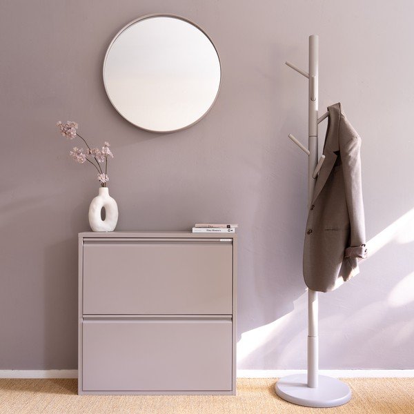 Szarobrązowa metalowa uchylna szafka na buty 75x77,5x22,5 cm Billy – Spinder Design-image-1