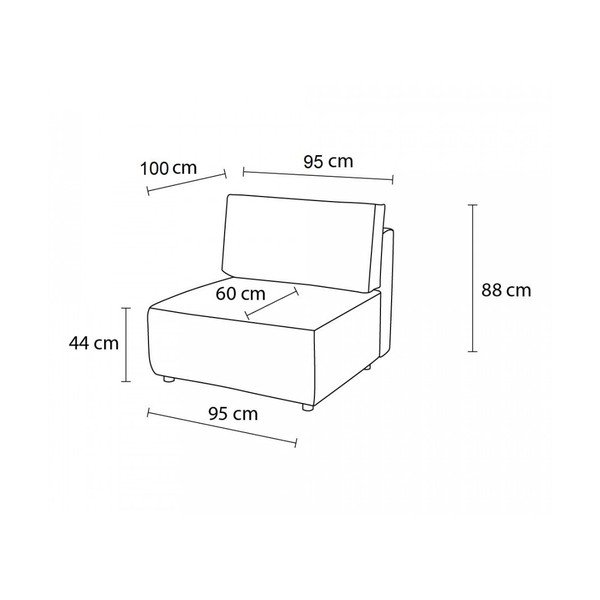 Jasnobrązowy sztruksowy moduł sofy (moduł środkowy) Nihad modular – Bobochic Paris-image-4