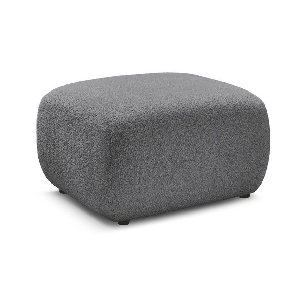 Szary podnóżek z materiału bouclé Montaigne – Bobochic Paris