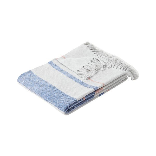 Beżowo-niebieski bawełniany koc Hübsch Dream, 140x200 cm