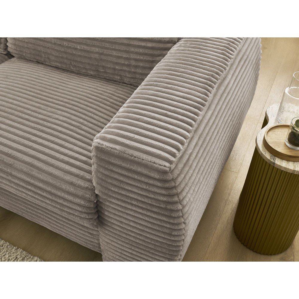 Szarobrązowa sztruksowa rozkładana sofa do spania 240 cm Hugo – Bobochic Paris (zdjęcie 3)