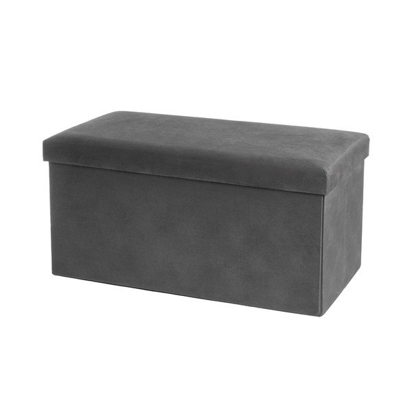 Ciemnoszary aksamitny puf Estela – Casa Selección