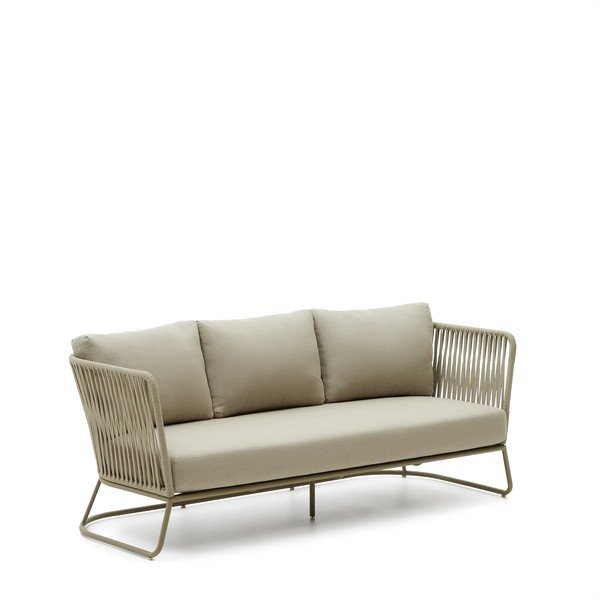 Stalowa sofa ogrodowa w kolorze khaki Saconca – Kave Home-image-4