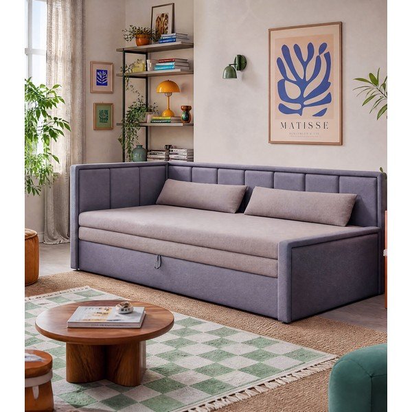 Różowa rozkładana/ze schowkiem sofa z tkaniny szenilowej 214 cm Fulgeo – ELTAP-image-4