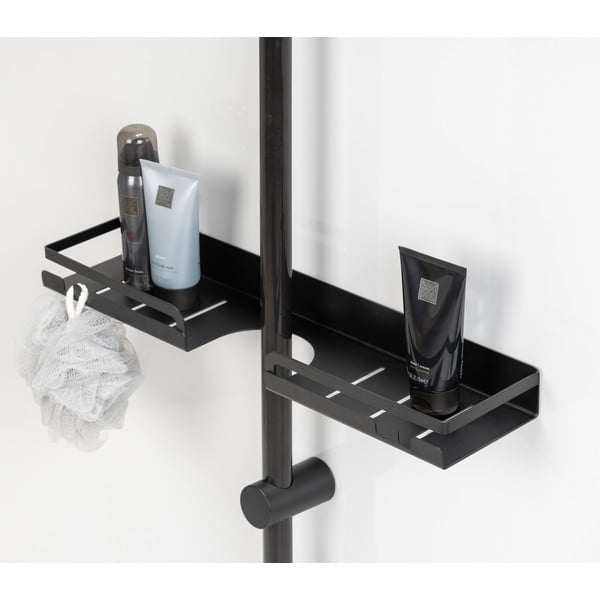 Czarna samoprzylepna półka łazienkowa ze stali nierdzewnej Altarella – Wenko-image-1