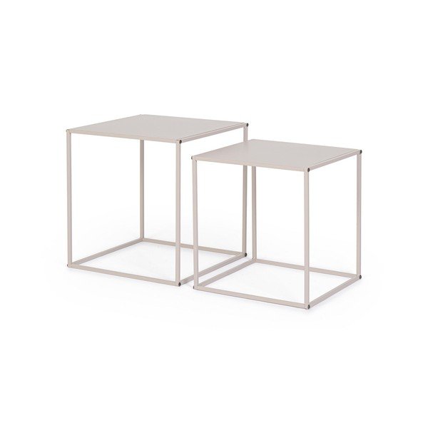Beżowe metalowe stoliki zestaw 2 szt. 38x38 cm Alrik – Yes Everyday