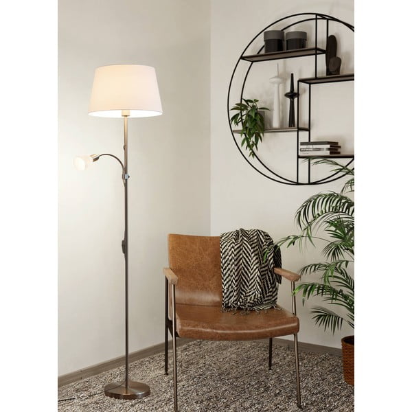 Szara lampa stojąca ze szklanym i tekstylnym kloszem (wysokość 170 cm) CONESA – EGLO-image-2