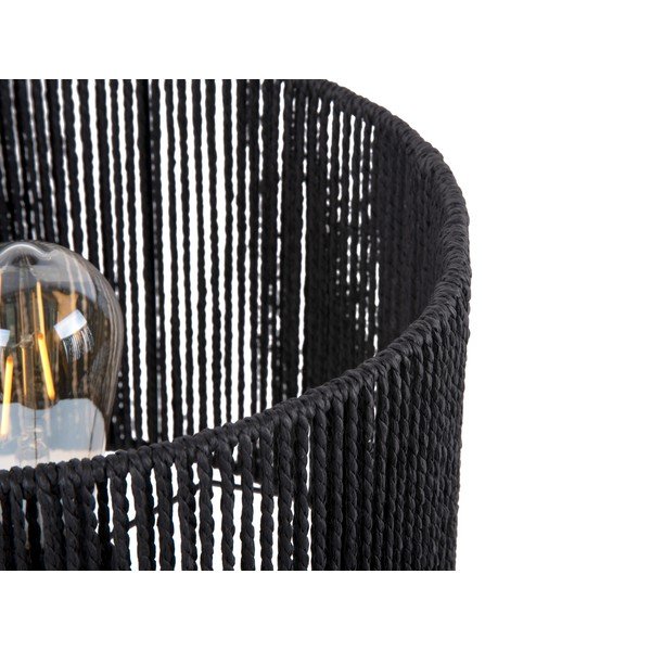 Czarna lampa stołowa z kloszem z plecionki papierowej (wys. 30 cm) Forma – Leitmotiv-image-3