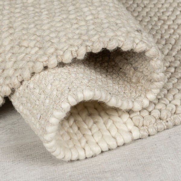 Beżowy chodnik z mieszanki wełny tkany ręcznie 60x230 cm Minerals Patchwork – Flair Rugs-image-2
