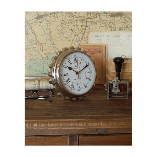 Stalowy zegar stołowy Orchidea Milano Mattia, ⌀ 20 cm