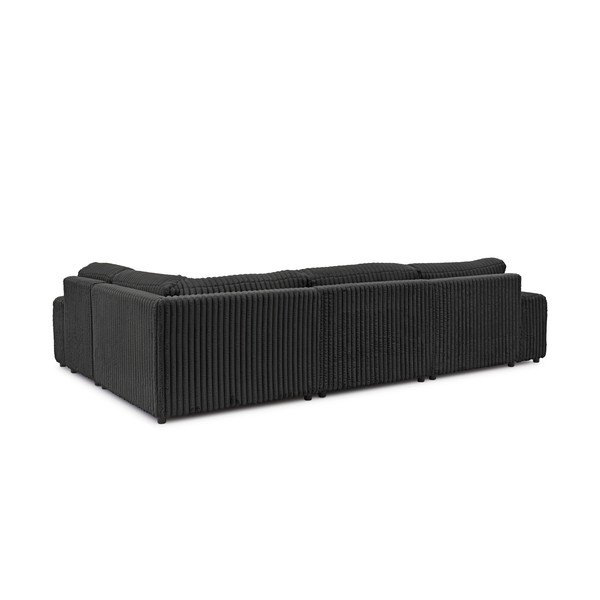 Ciemnoszary sztruksowy narożnik (prawostronny/w kształcie litery U) Justin – Ropez-image-3