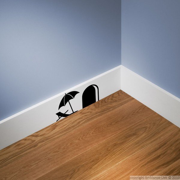 Naklejka Mouse Hole with Umbrella, 15x8 cm