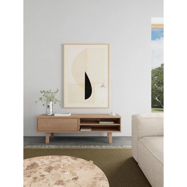 Fornirowana szafka pod TV w jasnym naturalnym kolorze 160x50x40 cm Lamberth – Actona-image-1