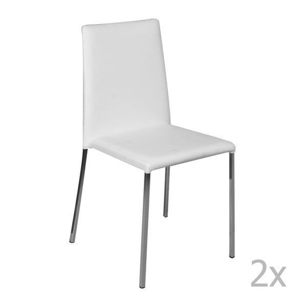Zestaw 2 białych krzeseł Leslie