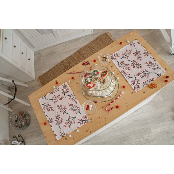 Świąteczne materiałowe maty stołowe zestaw 2 szt. 45x35 cm Rowan Berries – Butter Kings-image-1