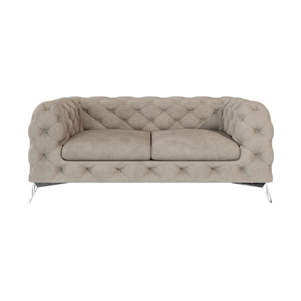 Szarobeżowa aksamitna sofa 185 cm Chelsea – Ropez