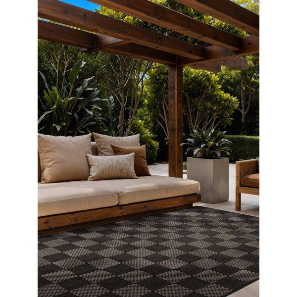 Czarny/kremowy dywan odpowiedni na zewnątrz 120x170 cm Haringey Dorothy – Ted Baker-image-1