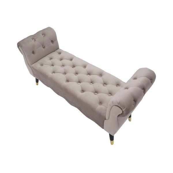 Szarobrązowa aksamitna ławka Paris – Mauro Ferretti-image-3