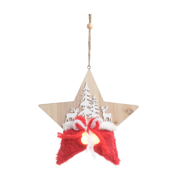Świąteczna drewniana dekoracja świetlna w kształcie gwiazdy InArt Olivia