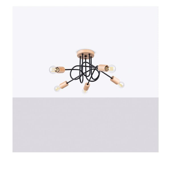 Lampa sufitowa w czarno-naturalnym kolorze 15x61 cm Tumber – Sollux-image-2