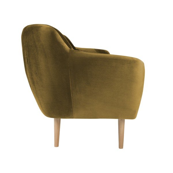 Musztardowa sofa 3-osobowa Mazzini Sofas Benito-image-3