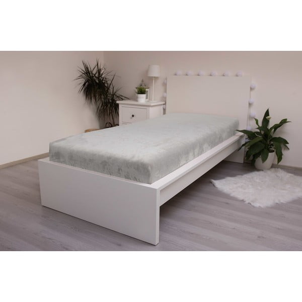 Szare prześcieradło z mikropluszu z gumką 180x200 cm – Jerry Fabrics-image-2