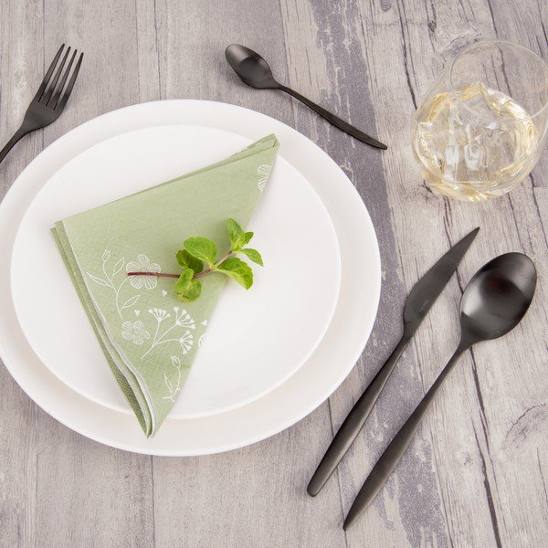 Czarne sztućce ze stali nierdzewnej 24 szt. – Orion-image-1