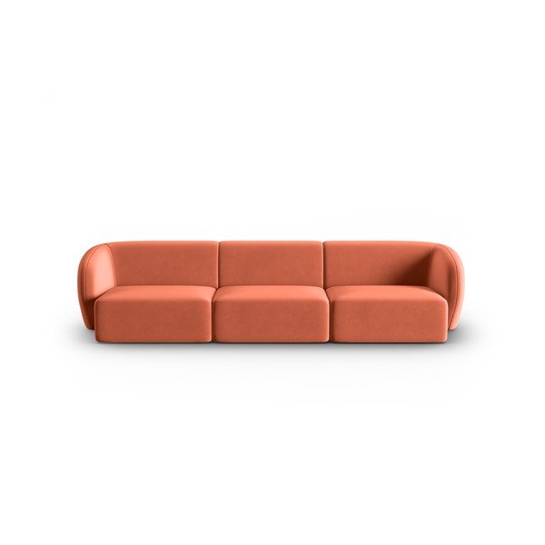 Różowa aksamitna sofa 266 cm Paolo – Milo Casa