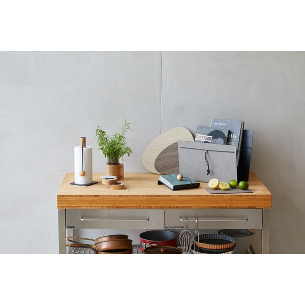 Antracytowy stojak na ręczniki papierowe ø 13 cm Hippo – LIND DNA-image-1