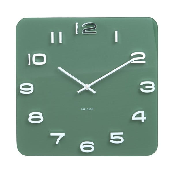 Zielony zegar Karlsson Time Jungle, 35x35 cm