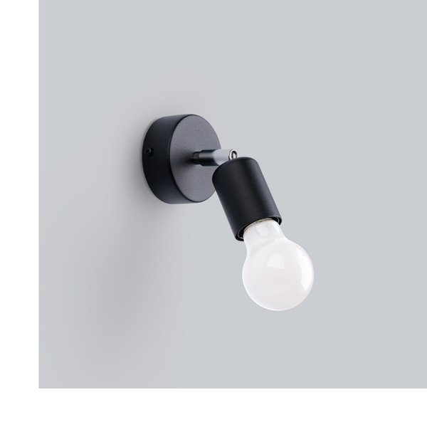 Czarny kinkiet ø 6 cm Brando – Sollux-image-4