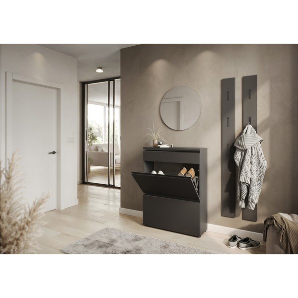 Antracytowa szafka na buty 80x107x29 cm Baldone – Germania-image-1