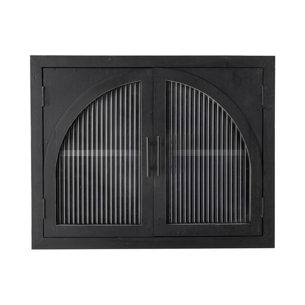 Czarna witryna z litego drewna jodłowego wisząca 62x49x23 cm Lario – Bloomingville