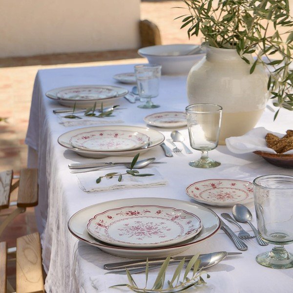 Czerwony/biały kamionkowy talerz deserowy ø 17 cm Vila – Costa Nova-image-3