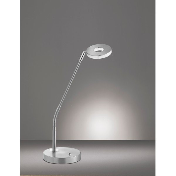 Metalowa lampa stołowa LED ze ściemniaczem w kolorze srebra (wysokość 60 cm) Dent – Fischer & Honsel-image-1