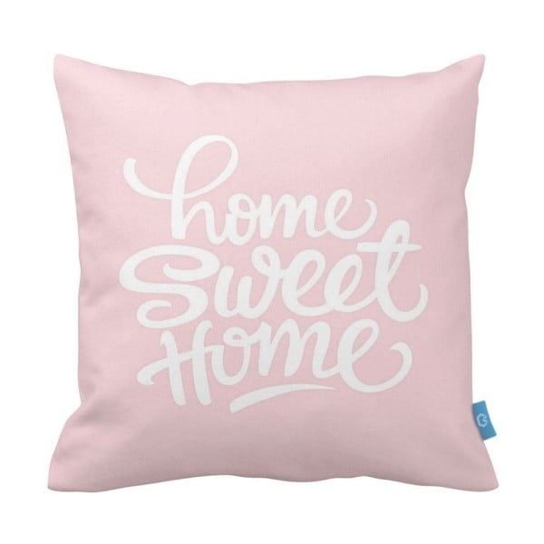 Różowa poszewka na poduszkę Home Sweet Home, 40x40 cm