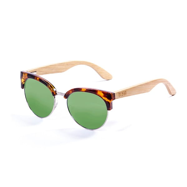 Bambusowe tygrysie okulary przeciwsłoneczne z zielonymi szkłami Ocean Sunglasses Medano Pratt