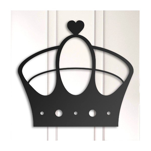 Czarna dekoracja ścienna Crown