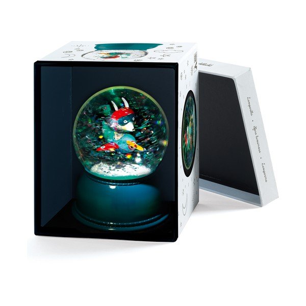 Zielona lampka nocna w formie kuli śnieżnej Djeco Lila-image-1