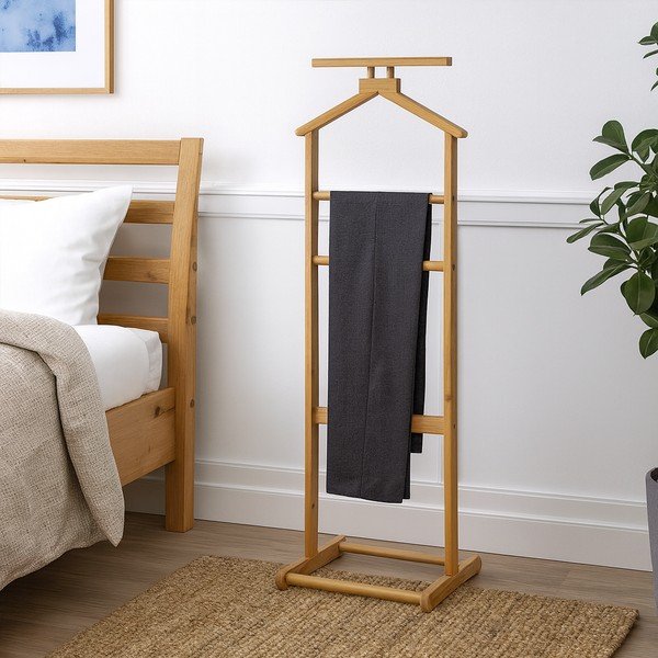 Bambusowy wieszak na ubrania w naturalnym kolorze Vion – Bonami Essentials-image-1