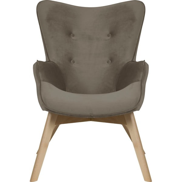 Jasnobrązowy aksamitny fotel Niko – Ropez-image-2