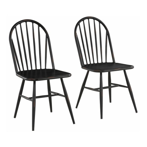 Zestaw 2 czarnych krzeseł bukowych Støraa Alexis