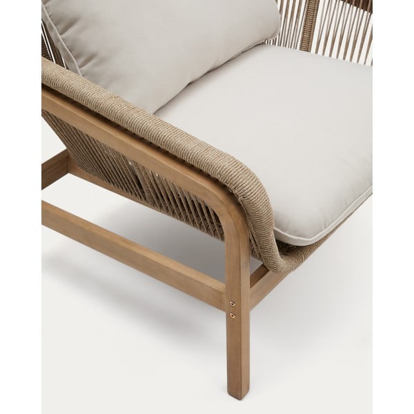 Beżowy zestaw mebli ogrodowych z litego drewna akacjowego dla 5 osób Vellana – Kave Home-image-4