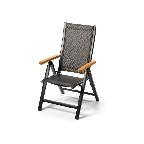 Ciemnoszare metalowe krzesło ogrodowe Comfort – Debut