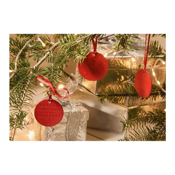 Zestaw 4 czerwonych zapachowych ozdób świątecznych e-my