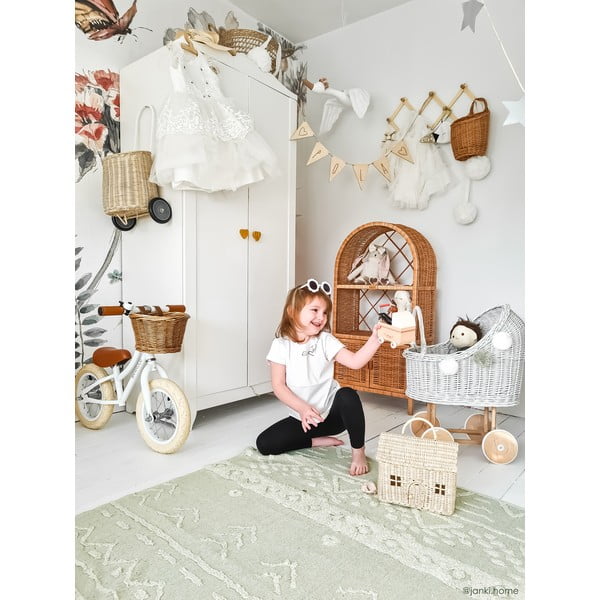 Jasnozielony bawełniany dywan tkany ręcznie odpowiedni do prania 140x200 cm Tribu Olive – Lorena Canals-image-3