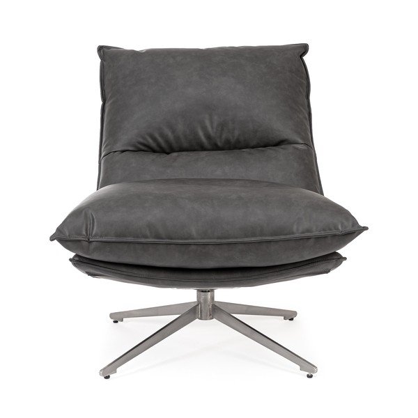 Ciemnoszary fotel ze schowkiem z imitacji skóry Alanez – Bizzotto-image-2