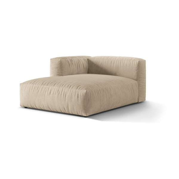 Beżowy aksamitny moduł sofy (lewostronny) Martina – Micadoni -image-1
