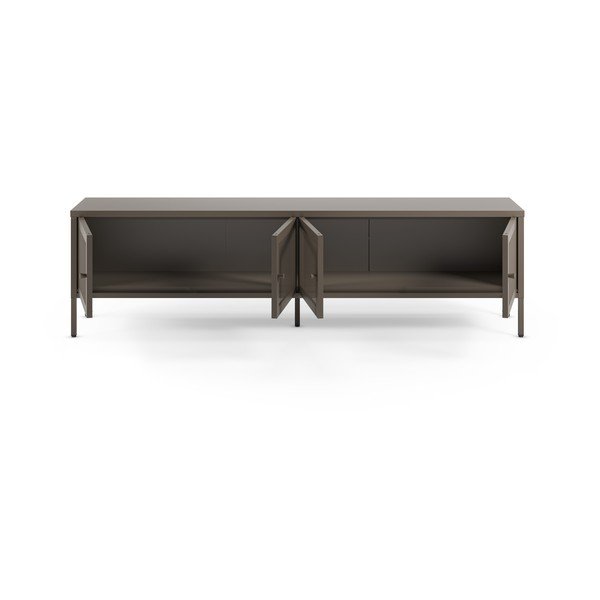 Szara metalowa szafka pod TV 160x50x35 cm Fayna – Marckeric-image-3